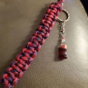 Coke lover key chain. Handmade. Paracord. New